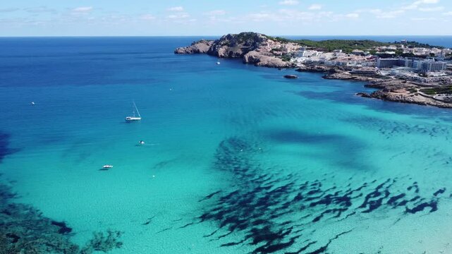 Breathtaking Drone Footage of Cala Agulla Beach in Mallorca, Balearic Islands, Spain