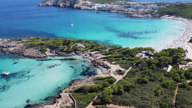 Breathtaking Drone Footage of Cala Agulla Beach in Mallorca, Balearic Islands, Spain