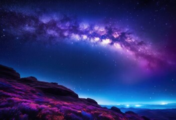 Obraz premium stunning close view vibrant night sky featuring twinkling stars under spectacular celestial display, cosmic, twinkle, moonlight, glow, universe
