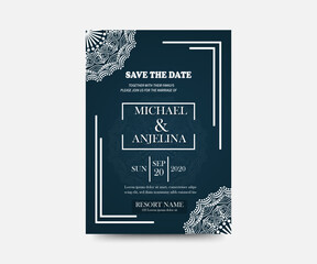 Wedding elegant invitation card or greeting card design template.