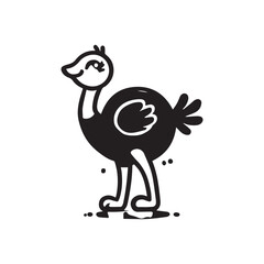 cute Ostrich Silhouette vector