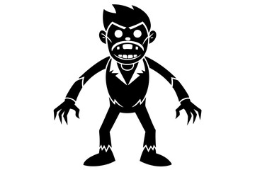 Zombie character illustration. Vector cartoon isolated on white background