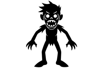 Zombie character illustration. Vector cartoon isolated on white background