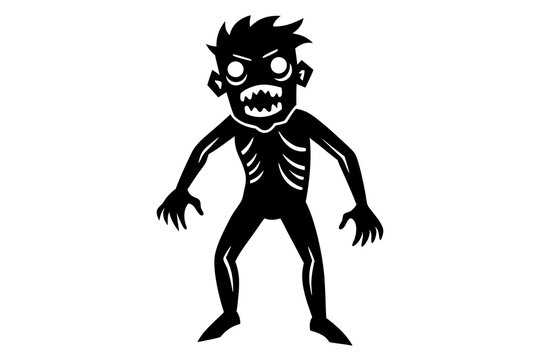 Zombie character illustration. Vector cartoon isolated on white background