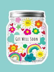  Get Well Soon jar with positive wishes.