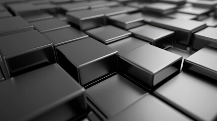 Fototapeta premium Sleek Geometry: Contemporary Tech Cubes in Premium Grey Wallpaper Design