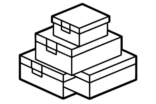 recommend clip art:   cardboard boxes at stake vector  line art  illustration