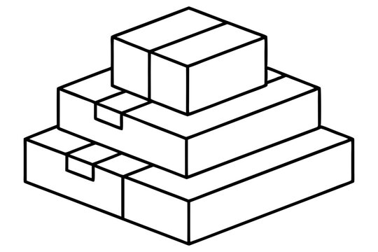 recommend clip art:   cardboard boxes at stake vector  line art  illustration
