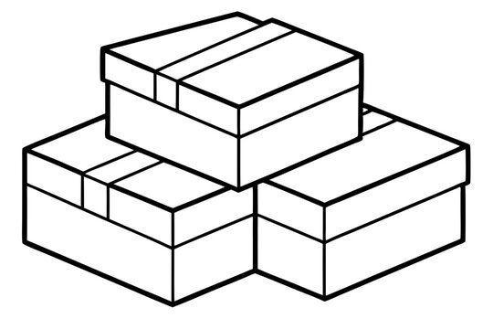 recommend clip art:   cardboard boxes at stake vector  line art  illustration