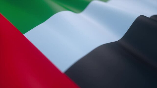 Dubai Flag Waving Animation Loop

