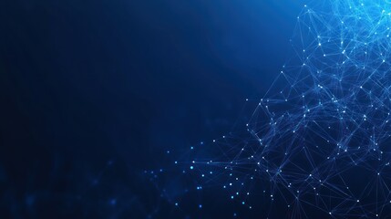 a blue background with lines and networks concept