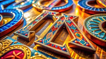 Fototapeta premium Elegant display of Alpha and Omega Greek letters symbolizing beginnings and endings in faith and philosophy