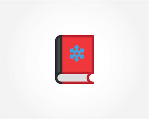 red winter book flat icon isolated on a white background