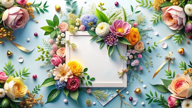 Elegant Elements Invitation Design with Floral Accents for Weddings and Special Occasions