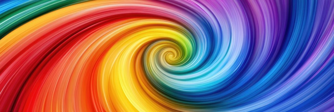 A swirling rainbow vortex, with bright colors spinning in a dynamic spiral