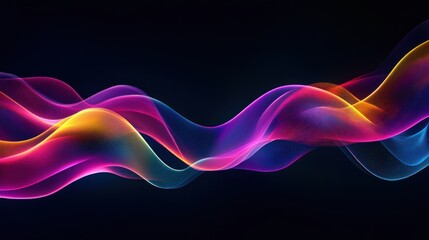 luminance abstact pattern with streaking lights and modern spectrum . Futuristic wave patterns in neon colors on a dark background