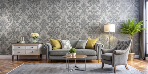 Fototapeta premium Elegant Gray Wallpaper with Subtle Texture Perfect for Modern Interiors and Design Projects
