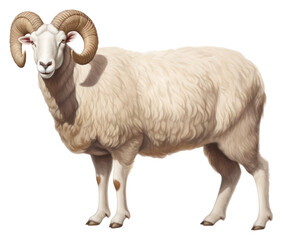 Fototapeta premium PNG Arles Merino Sheep Ram sheep livestock standing.