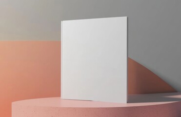 Fototapeta premium Blank White Magazine Mockup on Gray Background: A4 Format Template Ready for Custom Images or Illustrations in 3D Rendering