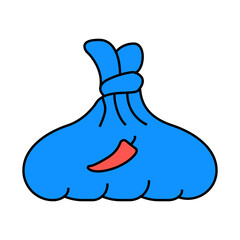 spicy khinkal meal line icon vector. spicy khinkal meal sign. isolated symbol illustration