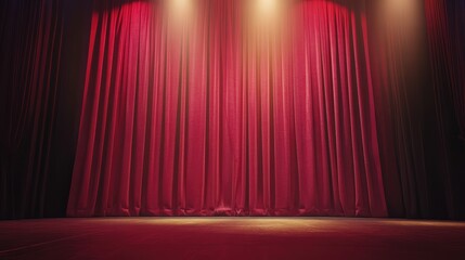 Spotlight on Maroon Curtain - AI Generated