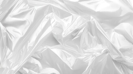 A crumpled white plastic sheet creating a textured surface with light reflections.