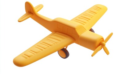 A bright yellow toy airplane designed for playful activities and imaginative play.