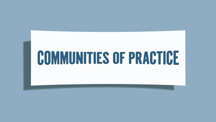 Communities of Practice. A card isolated on blue background.