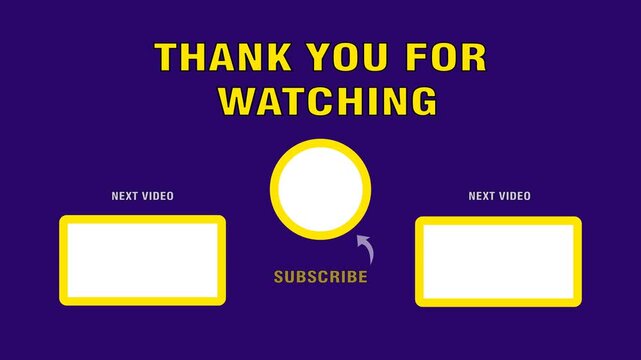 Purple themed end screen video, 4k animation video end cover art