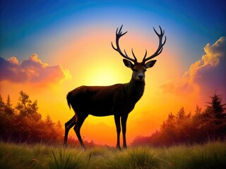 Elegant Symbolic Deer Silhouette Representing Nature, Freedom, and Wilderness in Artistic Design