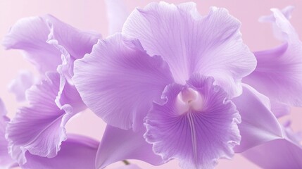 Macro Close-up of Enchanting Violet Orchid with Bold, Ruffled Petals - Ultra-Detailed and Photorealistic