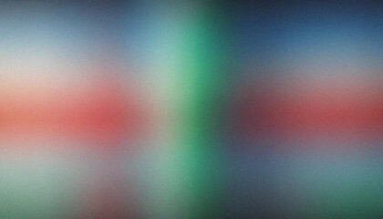 Grey, Blue, Red, Green glowing abstract color gradient wave shape on grainy background copy space...