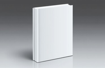 Naklejka premium Realistic White Book Mockup on a Gray Background, Featuring a Blank Magazine Cover Template