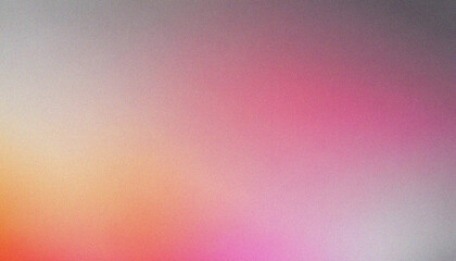 Grey, Pink, Orange, Red glowing gradient abstract color flow on background. Elegant grainy header with sleek grainy wave highlights