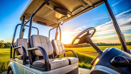Close Up of a Parked Golf Cart 