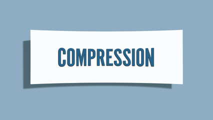 Compression. A card isolated on blue background.