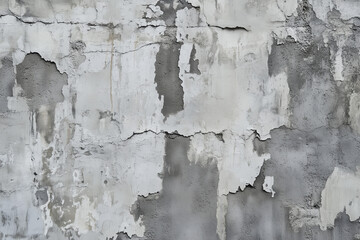 old concrete wall texture with white paint peeling off background