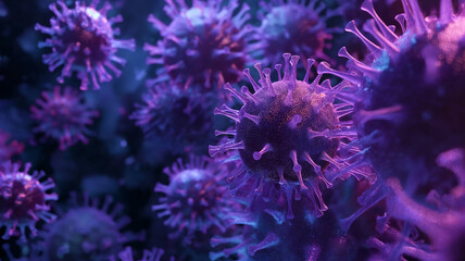 Fototapeta premium Digitally rendered image of a virus, closeup