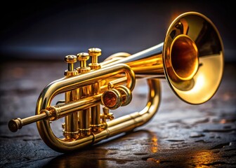 Naklejka premium Exploring the Unique Features and Design of a Raw Brass Children's Trumpet for Music Education