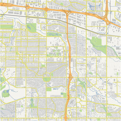 Fototapeta premium Map of Aurora in Colorado in a normal road map style. Contains layered vector with roads water, parks, etc.