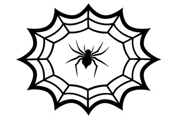 illustration of a spider web halloween frame, spider web vector