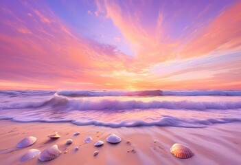 dreamy whimsical wave patterns soft sunset hues creating calming beach aesthetic, aquatic, beauty, brightness, coastal, color, curve, design, evening