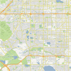 Map of Lakewood in Colorado in a normal road map style. Contains layered vector with roads water, parks, etc.