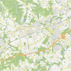 Map of Newark in Delaware in a normal road map style. Contains layered vector with roads water, parks, etc.