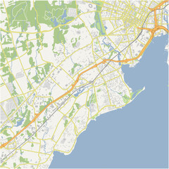 Obraz premium Map of West Haven in Connetticut in a normal road map style. Contains layered vector with roads water, parks, etc.