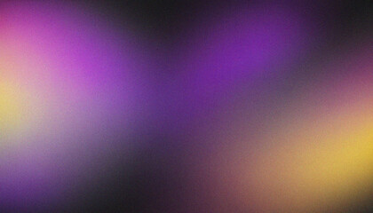Purple, Black, Yellow, Grey grainy gradient noise texture background glowing color shape on background colorful poster web banner design. Bold grainy gradient with retro grainy gradient textures
