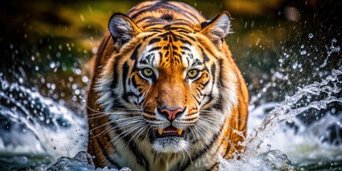 Fototapeta premium Fierce Animals in Their Natural Habitat Displaying Strength and Power in the Wild Landscape