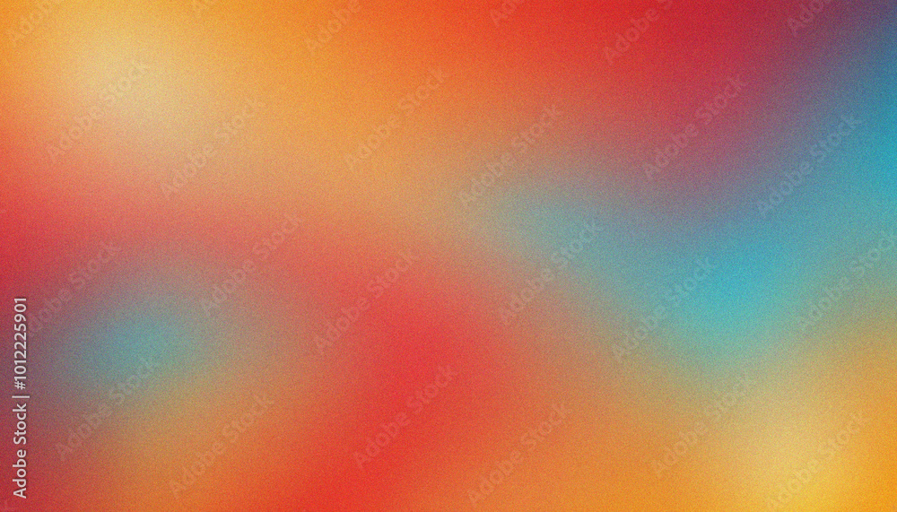 Canvas Prints red, cyan, yellow grainy noisy gradient background. smooth gradient header featuring elegant grainy 