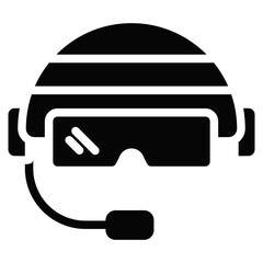Pilot Helmet Vector Icons