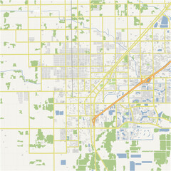 Naklejka premium Map of Homestead in Florida in a normal road map style. Contains layered vector with roads water, parks, etc.